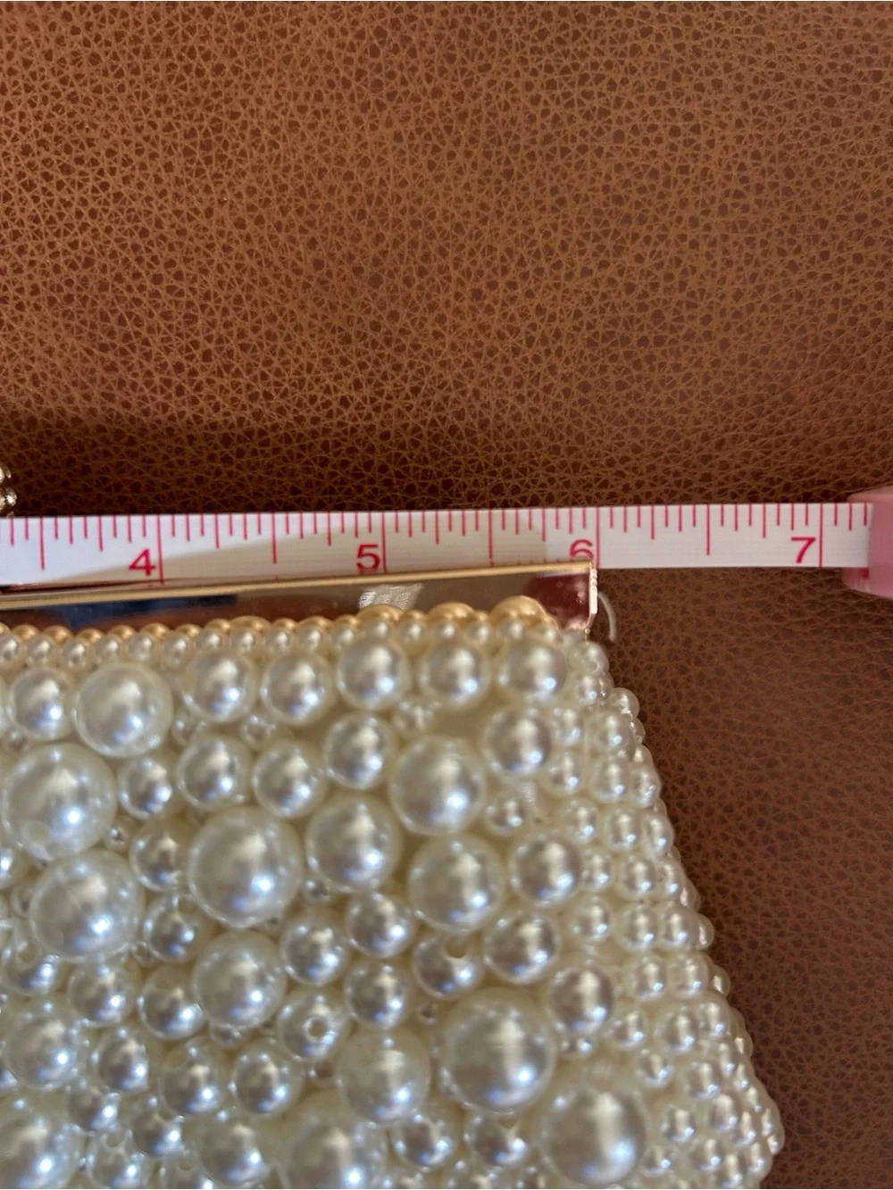 Pearl-Embellished Ivory Evening Clutch